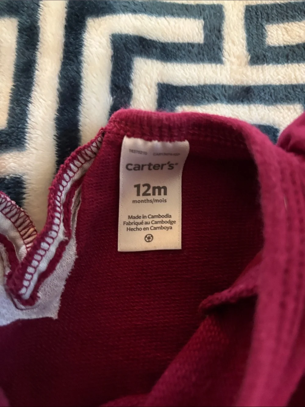 Carter's Long Sleeve Ruffle Top - Burgundy